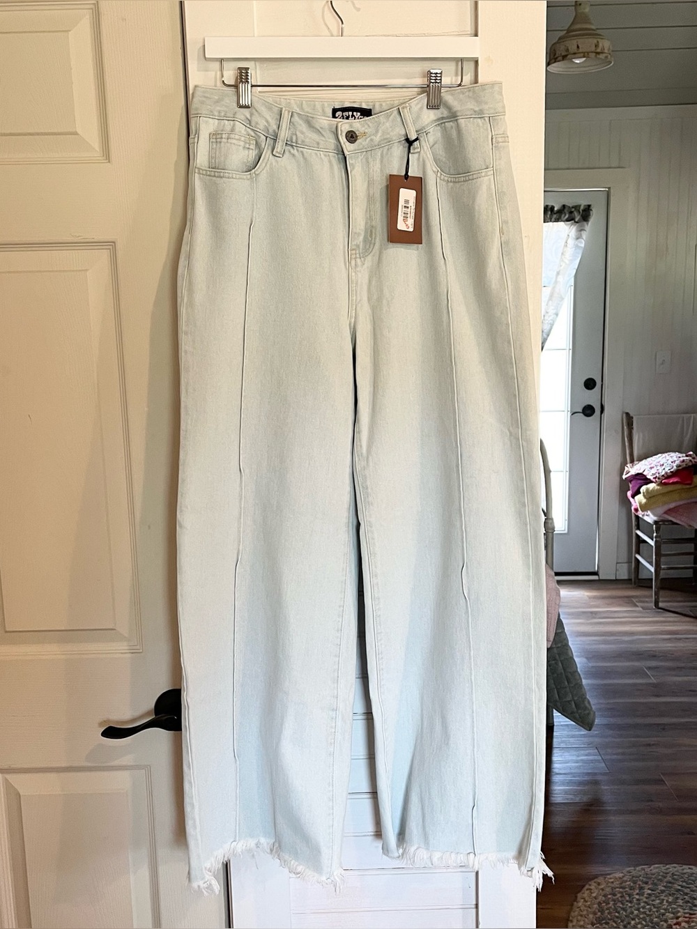 2 Fly Co. High-Rise Wide Leg Jeans in Light Blue - Women